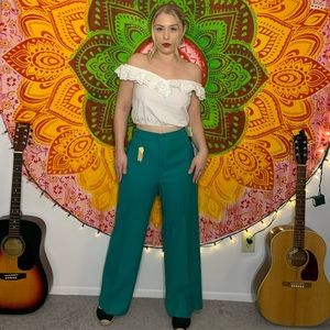Vintage 70’s Levi’s high waisted green/teal pants